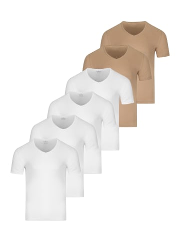 Ragman Unterhemd / Shirt Kurzarm Basic in Weiß / beige