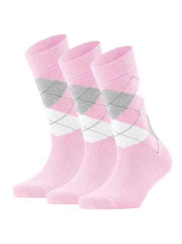 Burlington Socken 3er Pack in Rosa/Weiß/Hellgrau