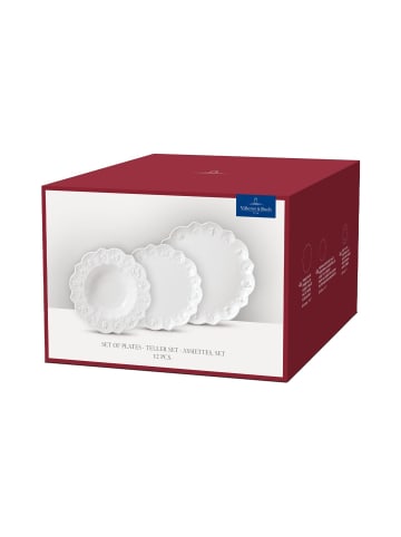 Villeroy & Boch 12-tlg. Teller-Set Toy's Delight Royal Classic in Weiß – in weiß