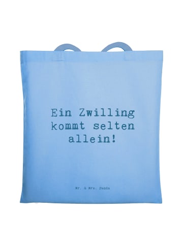 Mr. & Mrs. Panda Tragetasche Spruch Zwillingsgeschwister Liebe m... in Sky Blue