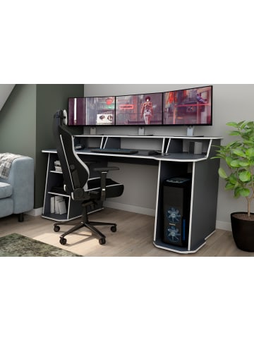 byLiving Schreibtisch MATRIX in anthrazit - B 180, H 76/93, T 85 cm