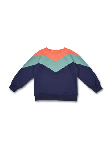 MANITOBER Cut & Sew Sweatshirt in Coral/Mint/Navy