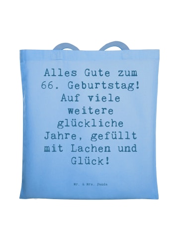 Mr. & Mrs. Panda Tote Bag Spruch 66. Geburtstag Glückwünsche mit... in Sky Blue