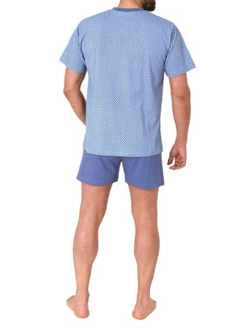 NORMANN Kurzarm Schlafanzug Shorty Pyjama print - 86275 in hellblau