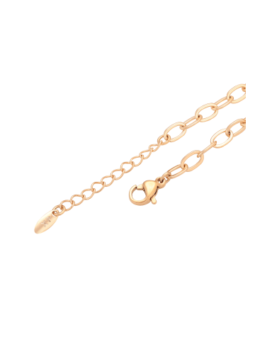 faina Women Crystal-Studded Chain Link Bracelet in Rose Gold Black