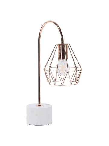 Beliani Tischleuchten MOONI in Kupfer/Weiß - (W) 17 x (H) 50 x (L) 35 cm