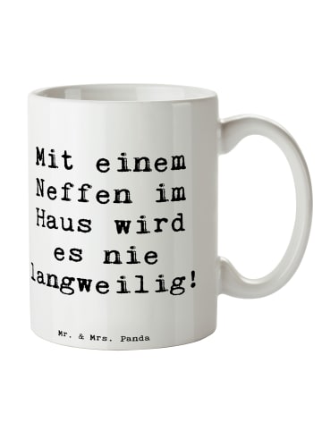 Mr. & Mrs. Panda Tasse Neffe Spaß mit Spruch in Weiß