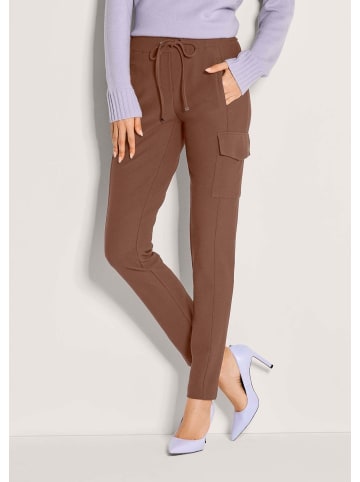 MADELEINE Cargo-Jerseyhose mit Kordelzug in espresso