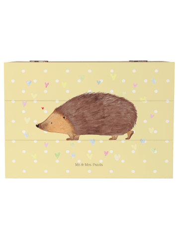 Mr. & Mrs. Panda Erinnerungsbox Igel Herzen ohne Spruch in Gelb Pastell