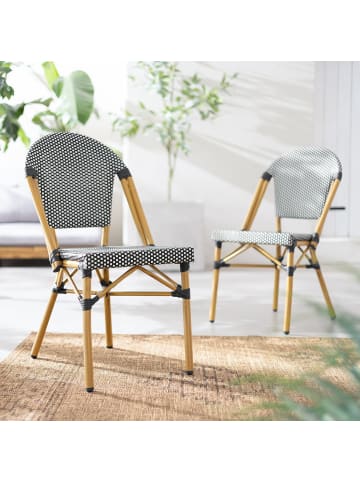 home24 Gartenstuhl Likki 2er-Set in Schwarz / Weiß