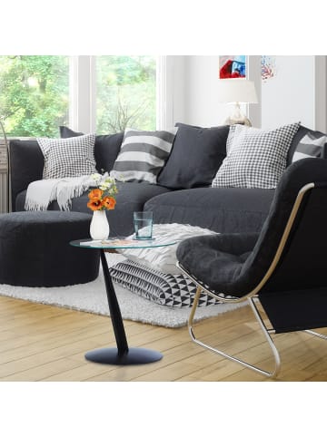 relaxdays Beistelltisch in Schwarz - (H)49 x Ø 45 cm
