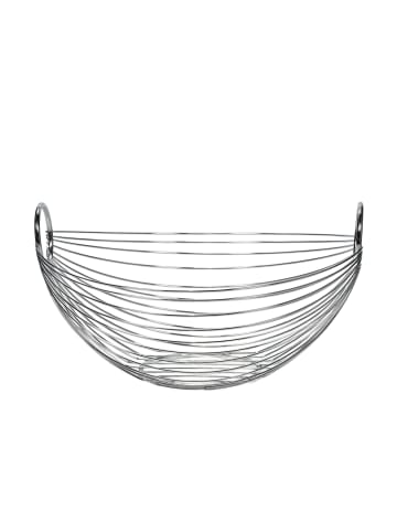 Zeller Obst- und Gemüsekorb - Metall in Silbern, 26 x 16 x 28 cm