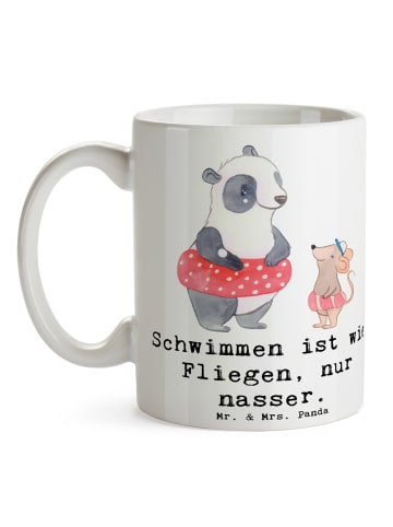 Mr. & Mrs. Panda hochwertige tasse Schwimmen wie Fliegen mit Spruch in Weiß