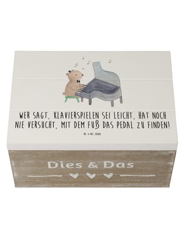 Mr. & Mrs. Panda Truhe Klavier Herausforderung mit Spruch in Weiß