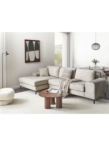 Beliani Ecksofa KIRUNA in Beige/Schwarz - (W) 290 x (H) 86 x (L) 148 cm