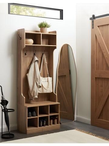 Beliani Schuhschrank GINDAGAI in Braun - (W) 70 x (H) 180 x (L) 35 cm