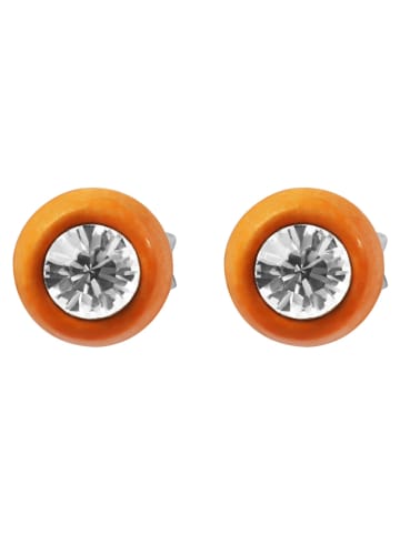 Adeliás Mädchen Ohrringe – Ohrstecker aus 925 Silber mit Strass Steinchen in silber