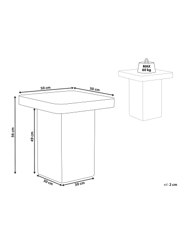 Beliani Beistelltisch DUSON in Beige - (W) 50 x (H) 55 x (L) 50 cm