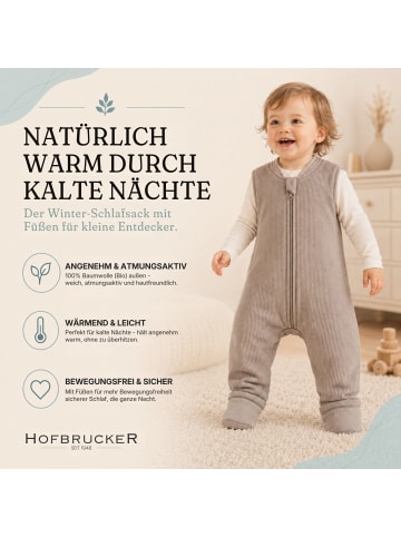 Hofbrucker Baby Winter Schlafsack mit Füßen MATTI in Taupe