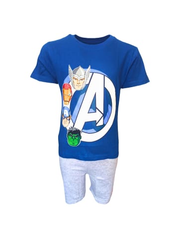 Avengers Schlafanzug kurz Avengers  in Blau-Grau