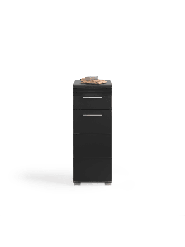 xonox.home Standschrank in schwarz/schwarz hochglanz  - (B) 30 x (H) 79 x (T) 30