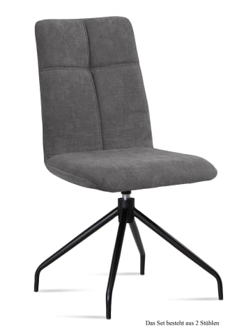 58 aufm Kessel ESSZIMMERSTUHL drehbar (2er-Set) Dniren 47x92x60 Schwarz/Grau