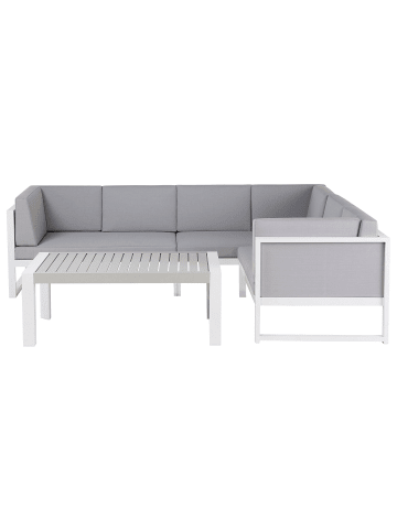 Beliani 4-tlg Lounge Set CASTELLA in Grau/Weiß