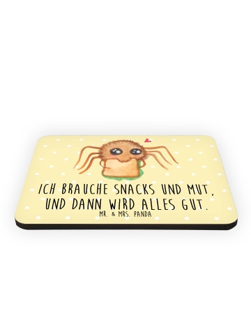Mr. & Mrs. Panda Pinnwand Magnet Spinne Agathe Sandwich mit Spruch in Gelb Pastell