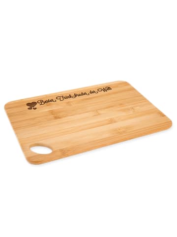 Mr. & Mrs. Panda holzschneidebrett Trinkbruder mit Spruch in Braun