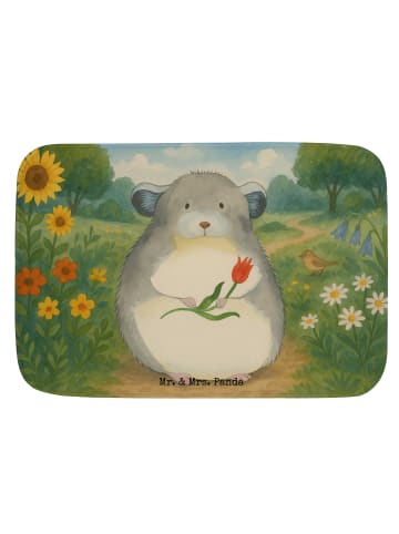 Mr. & Mrs. Panda Duschmatte Chinchilla Blume Design ohne Spruch in Weiß