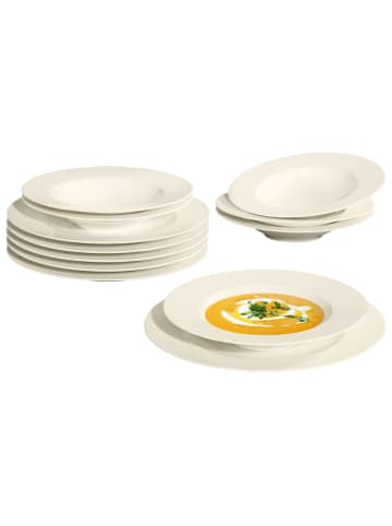 Seltmann Weiden 12er Set Tafelservice Zoé Fine Diamond in weiß