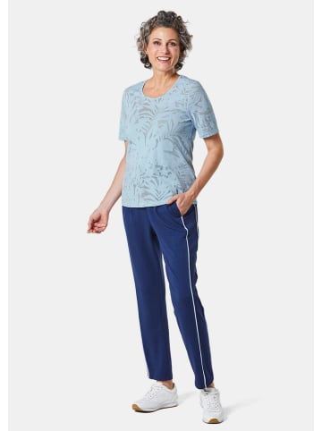 GOLDNER Ausbrenner-Shirt T-Shirt mit Ausbrenneroptik in hellblau