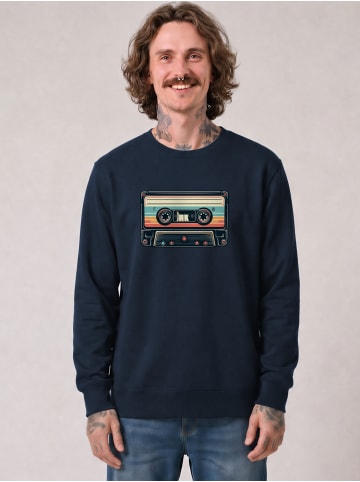 wat? Apparel Sweatshirt Retro Kassette in Dunkelblau