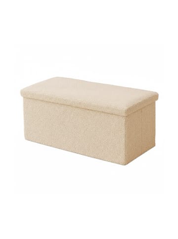 relaxdays Sitzbank in Beige - (B)76 x (H)38 x (T)38 cm
