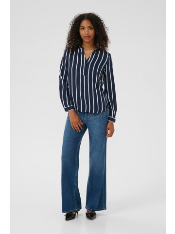 Kaffe Langarm-Bluse KAstridy Regular fit in Midnight Marine/Chalk