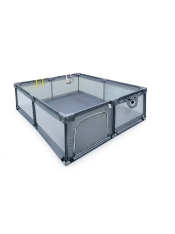 relaxdays Laufstall in Grau - (B)150 x (H)65 x (T)180 cm