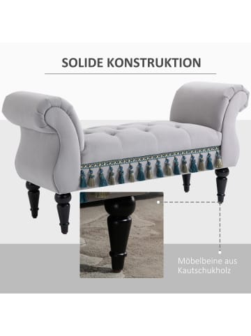 HOMCOM Polsterbank-117L x 40B x 58H cm-Hellgrau