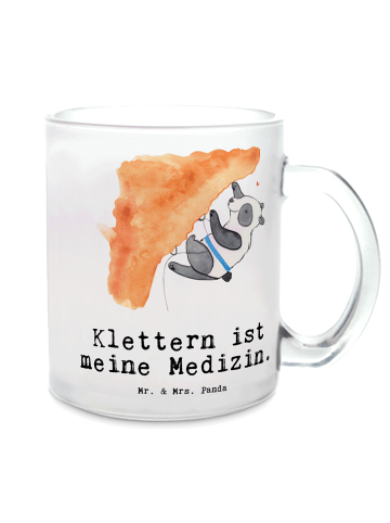 Mr. & Mrs. Panda Teetasse Panda Klettern mit Spruch in Transparent