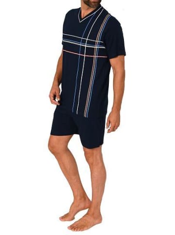 NORMANN kurzarm Schlafanzug Shorty Pyjama - 80483 in navy