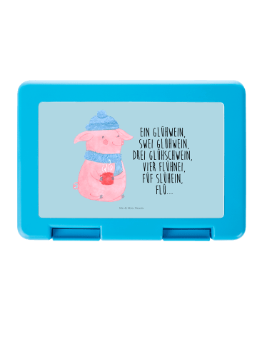 Mr. & Mrs. Panda Lunchbox Schweinchen Glühwein mit Spruch in Eisblau