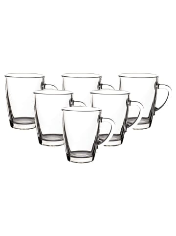 VAN WELL 6er Set Kaffeebecher Teebecher Nordic in 300 ml in transparent