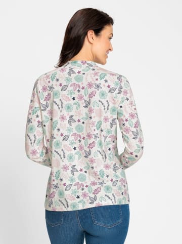 WITT WEIDEN Stehkragen-Shirt in ecru-mauve-bedruckt