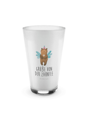 Mr. & Mrs. Panda Latte Macchiato Glas Bär Zahnfee mit Spruch in Transparent