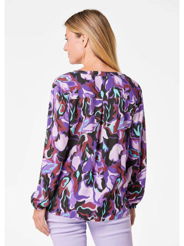 GOLDNER Printbluse mit Allover-Druck in lila / gemustert