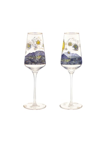 Goebel Sektglas " Vincent Van Gogh -Sternennacht " in Bunt