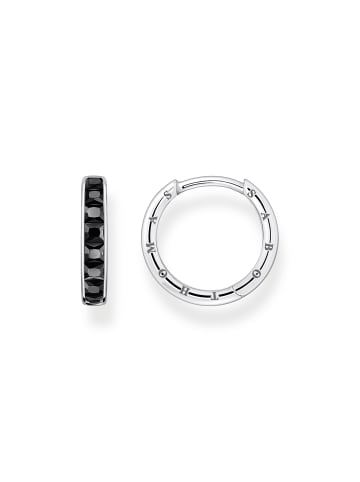 Thomas Sabo Creolen Schwarze Steine Pavé in silber, schwarz