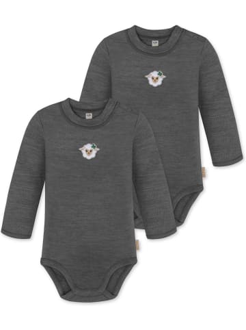 Normani Outdoor Sports Normani Outdoor Sports 2er Pack Baby Merino Langarmbody „Tuai" in Anthrazit
