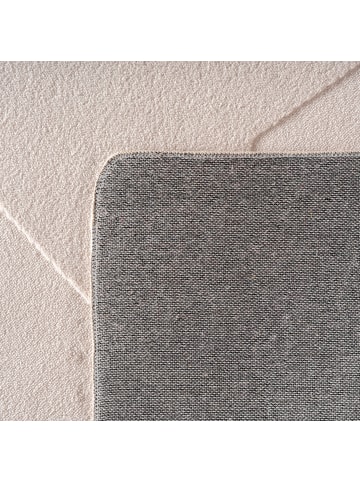 KADIMA DESIGN Teppich Kurzflor Waschbar Geometrisch LAVAREDO Strapazierfähig in Creme