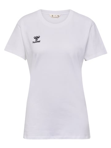 Hummel T-Shirt Rundhalsausschnitt gesticktes Logo Regular fit in Weiß-3