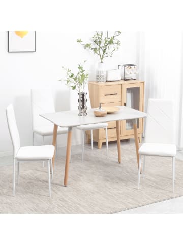 HOMCOM Esszimmerstuhl in Weiß 41L x 50B x 97H cm